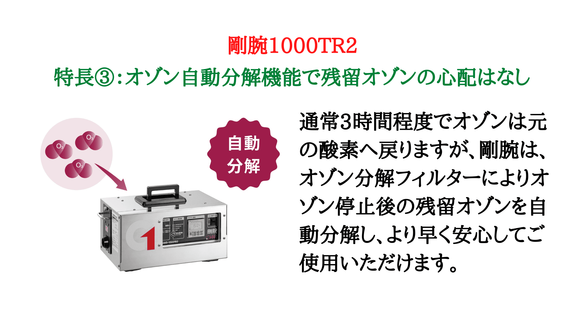 特許取得 日本製 エアフィーノ オゾン発生器 剛腕1000F/GWD-1000F